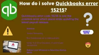 How do I solve QuickBooks error code 15215 ?