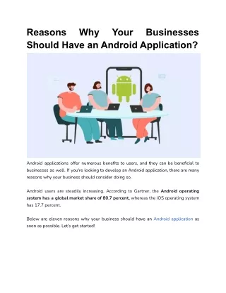 reasons should have an android application
