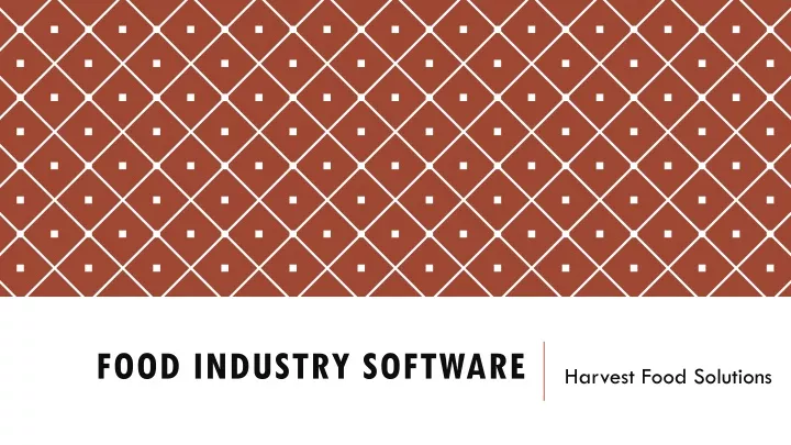 food industry software
