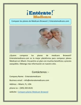 compare los planes de medicare broward