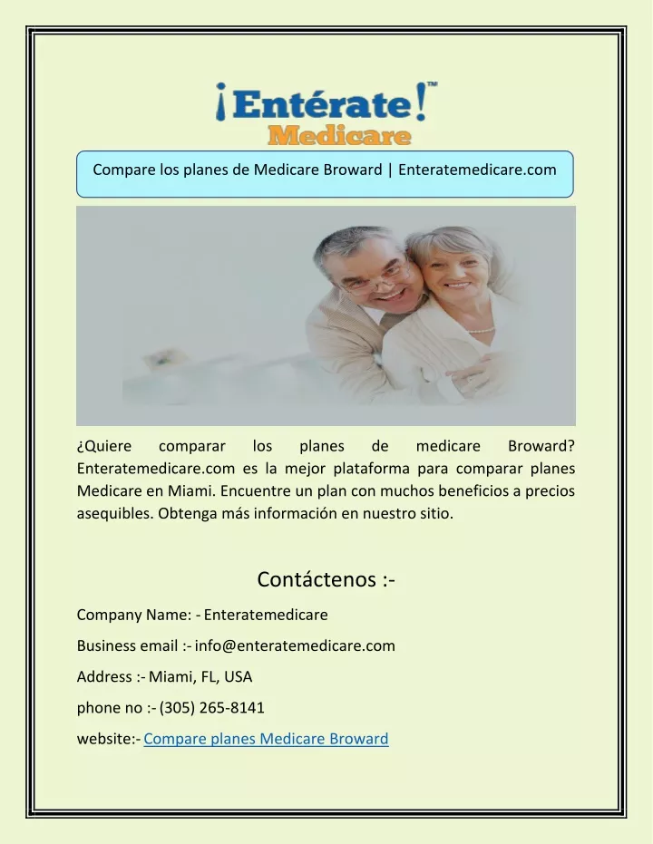 compare los planes de medicare broward