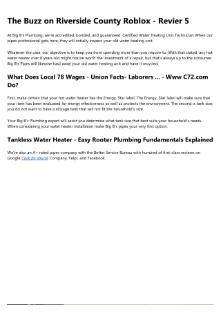 onestopplumbers.com/riverside-plumbing-services: 10 Things I Wish I'd Known Earl