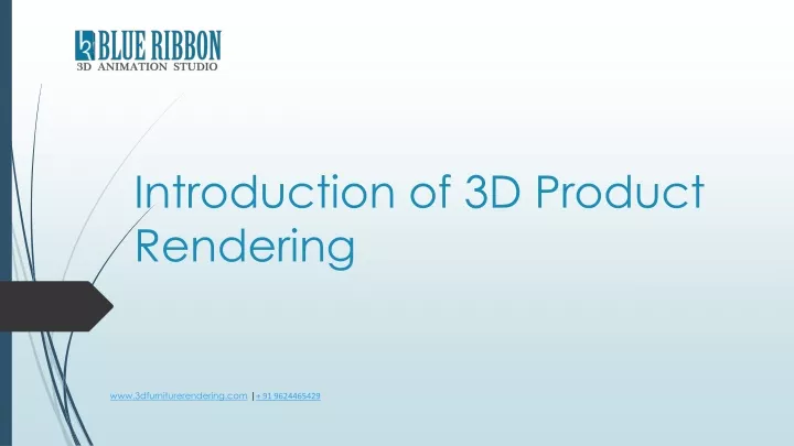 introduction of 3d product rendering
