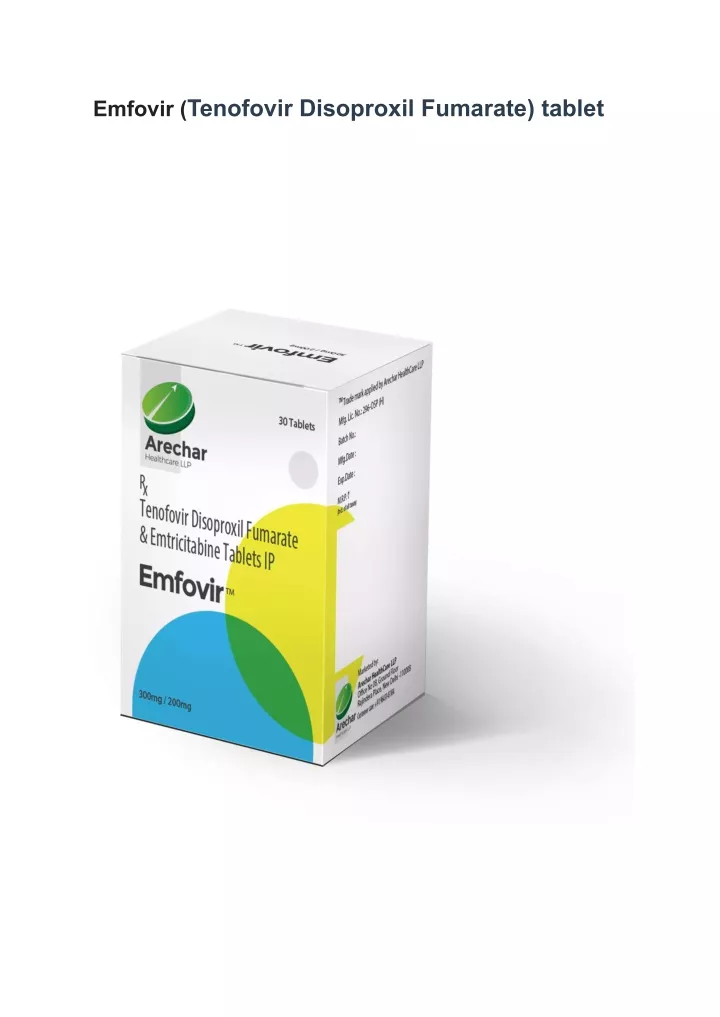 emfovir tenofovir disoproxil fumarate tablet