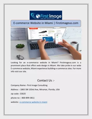 E-commerce Website in Miami | Firstimageus.com