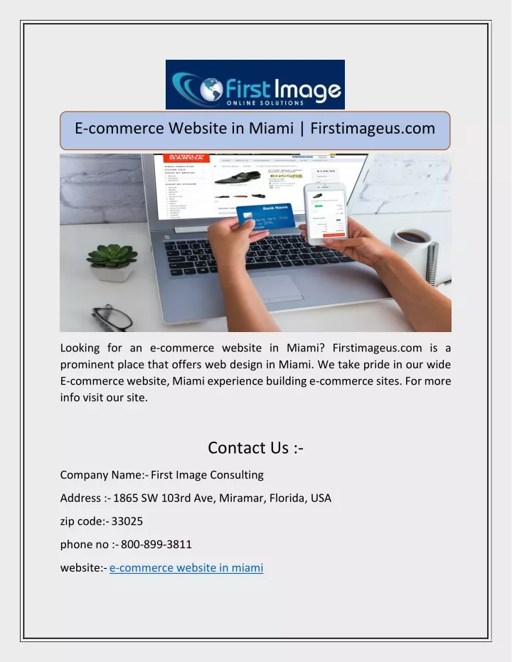e commerce website in miami firstimageus com
