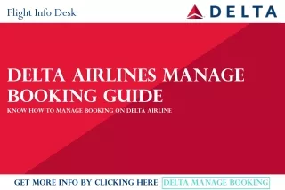 Delta Airlines Manage Booking Guide