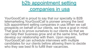 b2b appointment setting companies in usa