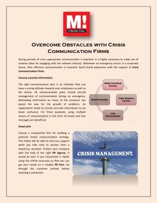 Overcome Obstacles with Crisis Communication Firms