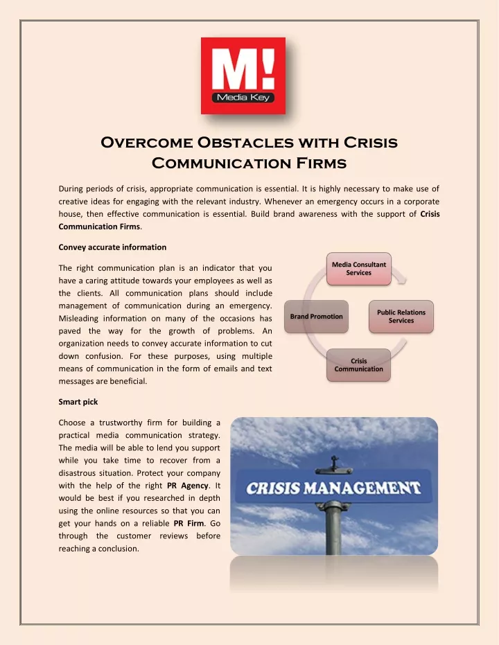 overcome obstacles with crisis communication firms