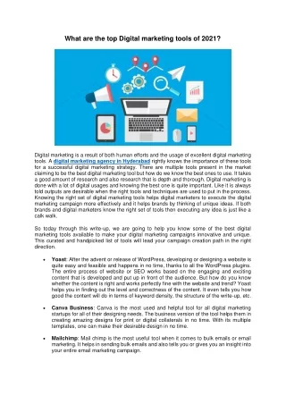 what are the top digital marketing tools of 2021