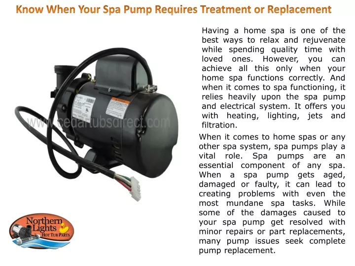 know when your spa pump requires treatment