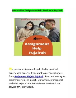 Best Online Assignment Help Services in Fujairah
