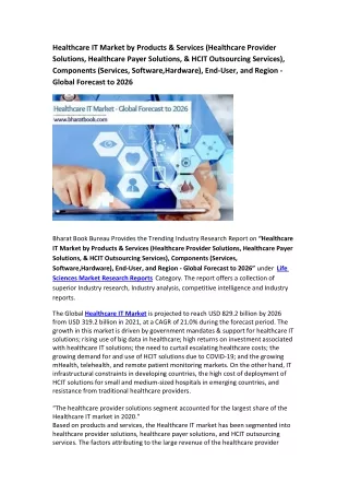 healthcare it market by products services