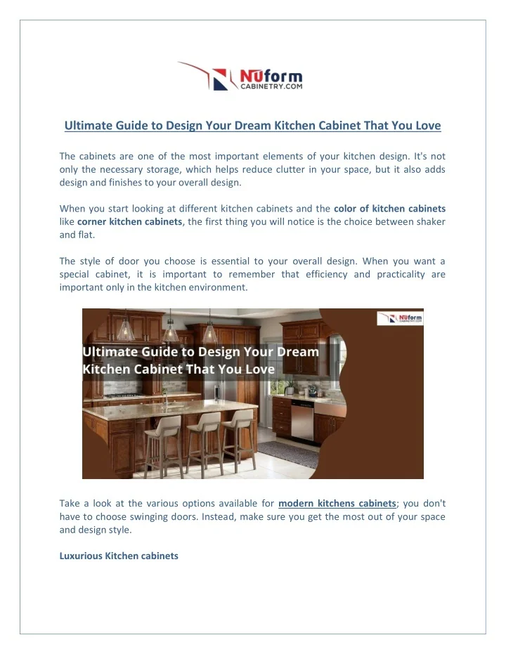 PPT - Ultimate Guide to Design Your Dream Kitchen Cabinet That You Love ...