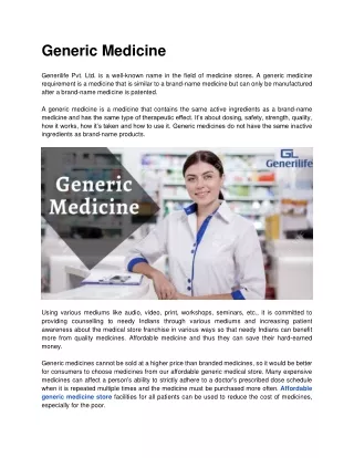 generic medicine