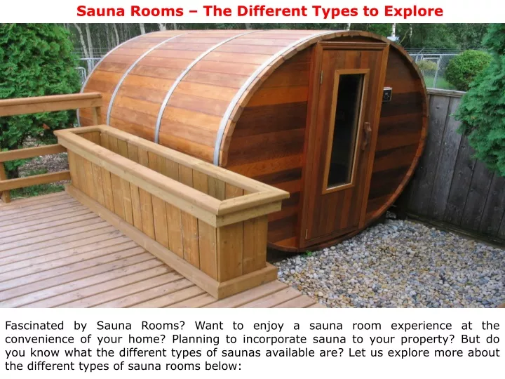 sauna rooms the different types to explore