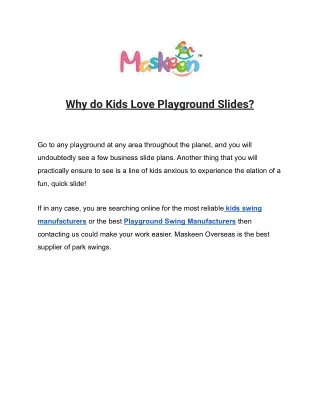 Why do Kids Love Playground Slides_