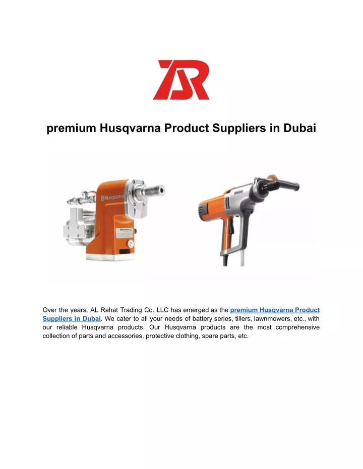 premium husqvarna product suppliers in dubai