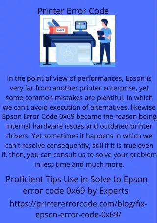 Proficient Tips  Use in Solve to  Epson error code 0x69 by Experts