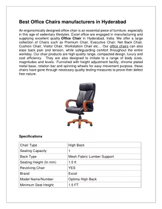 Best Office Chairs manufacturers in India-converted