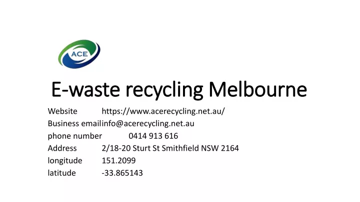 e waste recycling melbourne