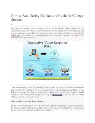 A Guide for College Students