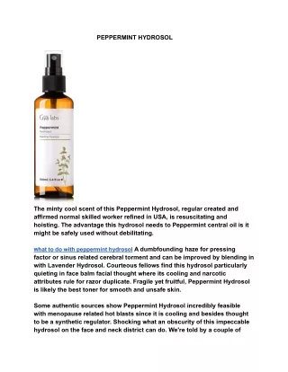 what to do with peppermint hydrosol..,,