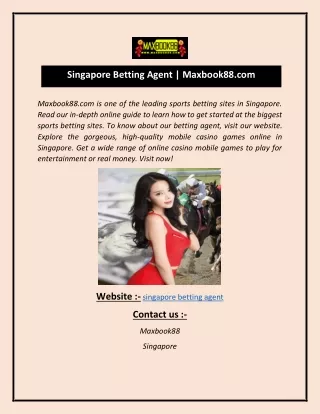 Singapore Betting Agent  Maxbook88.com (1)