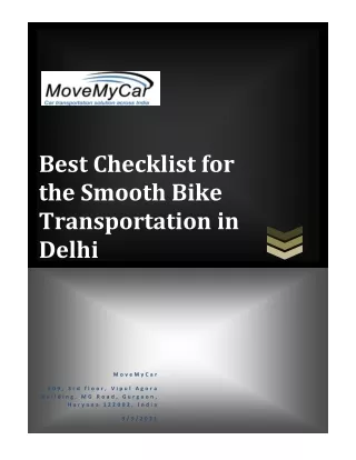 We Provide The Best Bike Transportation Services in Delhi
