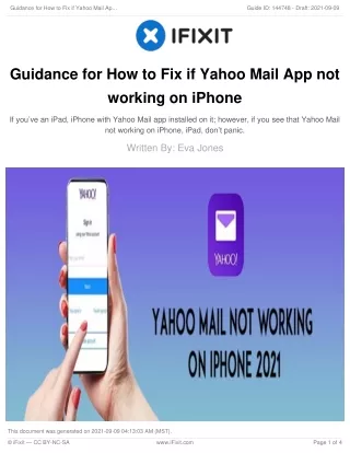 guidance for how to fix if yahoo mail ap