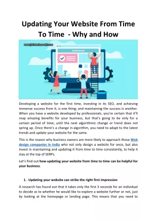 [PDF] Updating Your Website From Time To Time  - Why and How