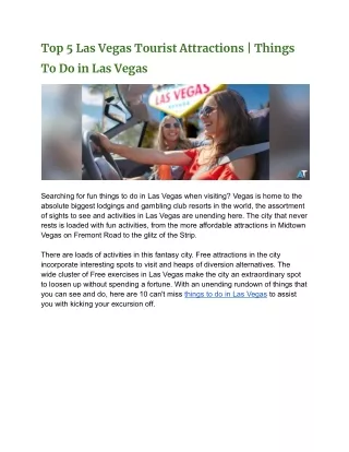 top 5 las vegas tourist attractions things