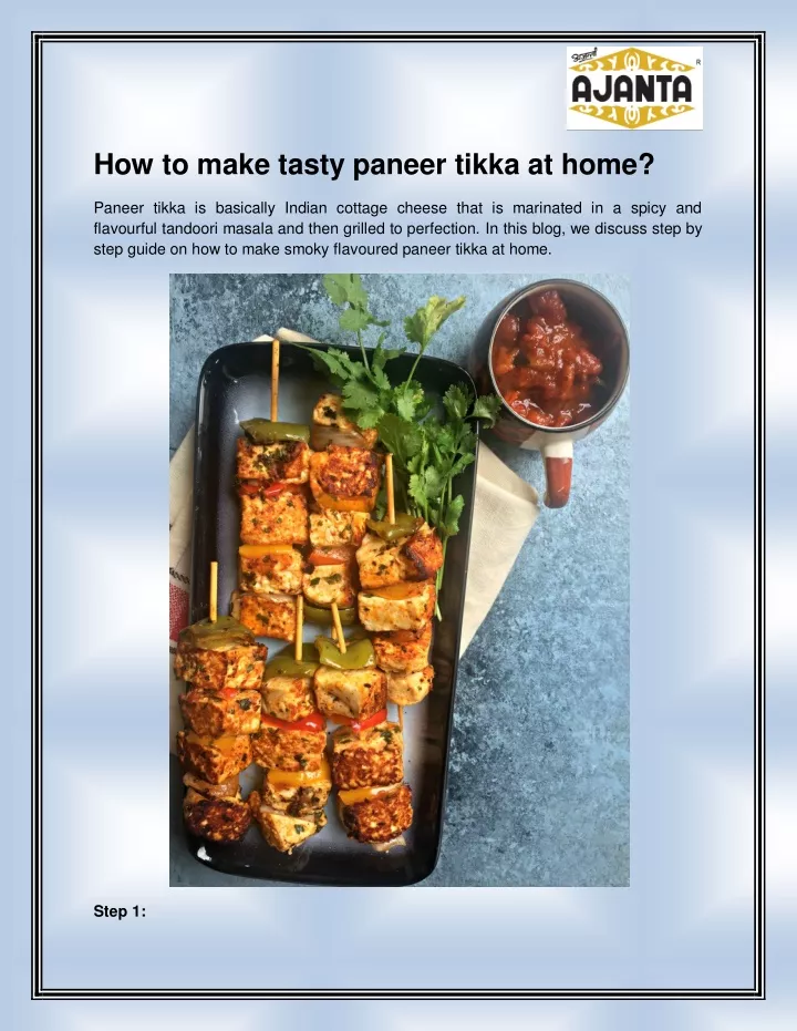 how to make tasty paneer tikka at home