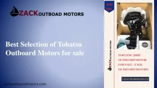 Best Selection of Tohatsu Outboard Motors for sale