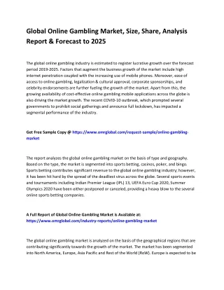 global online gambling market size share analysis