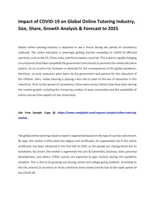 impact of covid 19 on global online tutoring