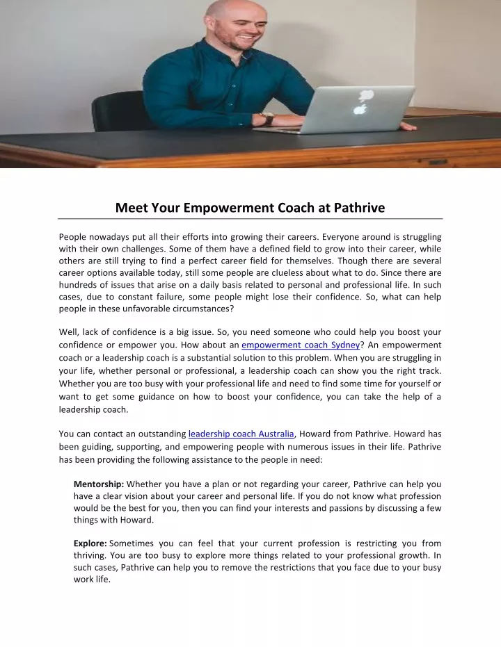 meet your empowerment coach at pathrive