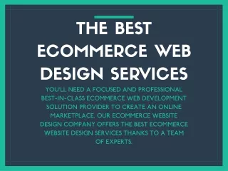 The Best Ecommerce Web Design Services