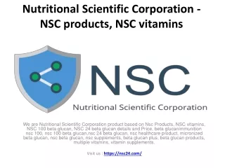 Nutritional Scientific Corporation - NSC products, NSC vitamins