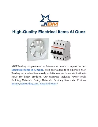 High Quality Electrical Items Al Quoz