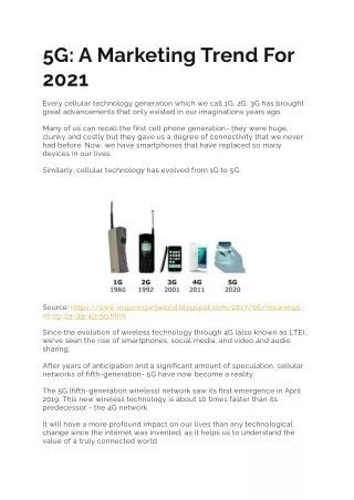 5G: A Marketing Trend For 2021