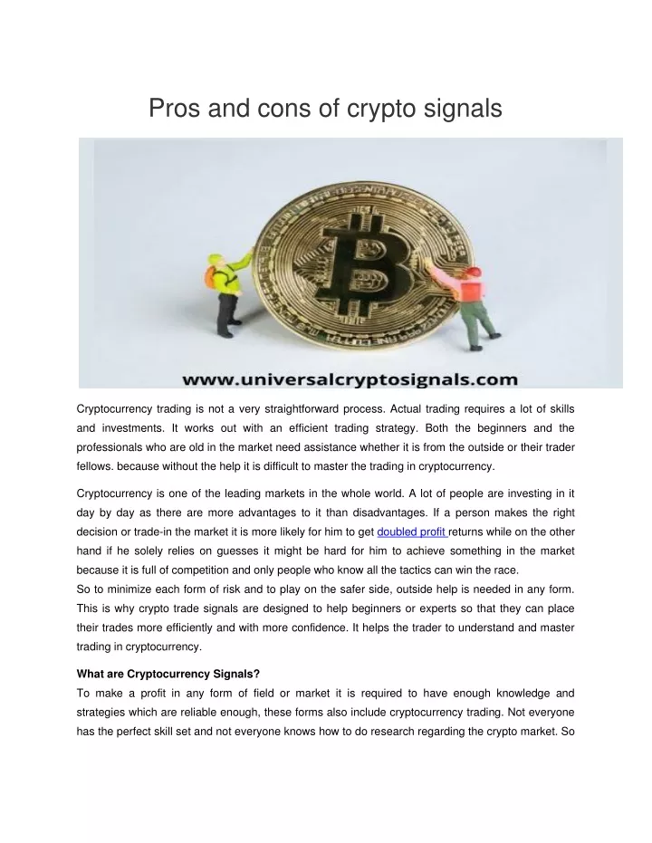 pros and cons of crypto signals
