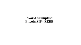 World's simplest bitcoin SIP - ZEBB