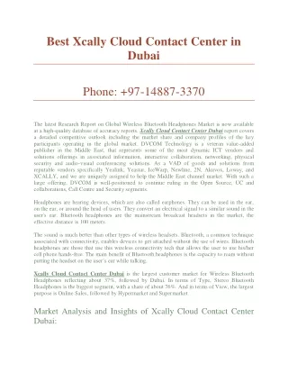 Best Xcally Cloud Contact Center in Dubai