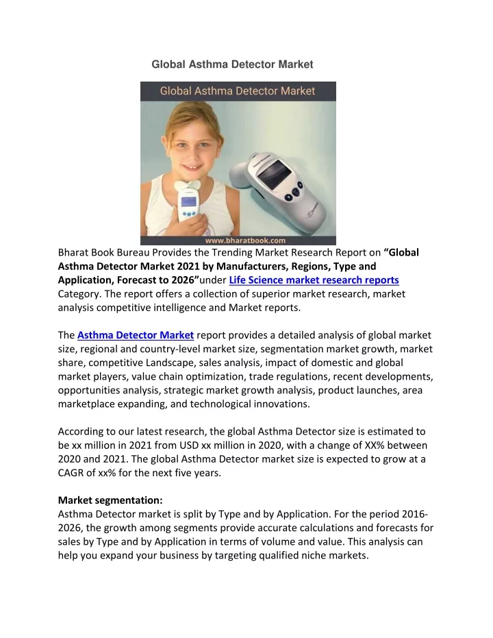 global asthma detector market