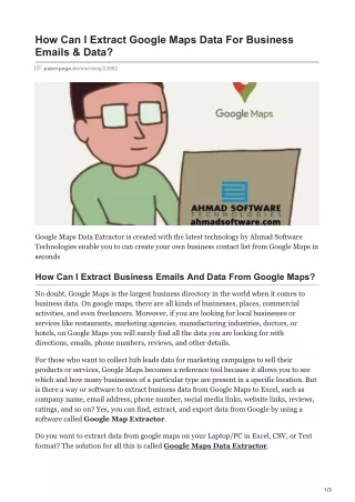 how can i extract google maps data for business