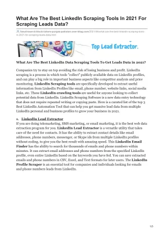 what are the best linkedin scraping tools in 2021