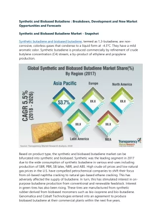 synthetic and biobased butadiene breakdown