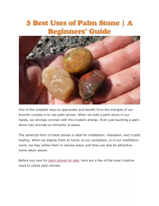 5 best uses of palm stone a beginners guide